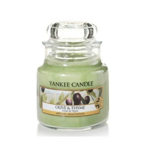 Свеча маленькая в стеклянной банке "Олива и тмин" 104гр 25-45 часов YANKEE CANDLE  267920 Зеленый