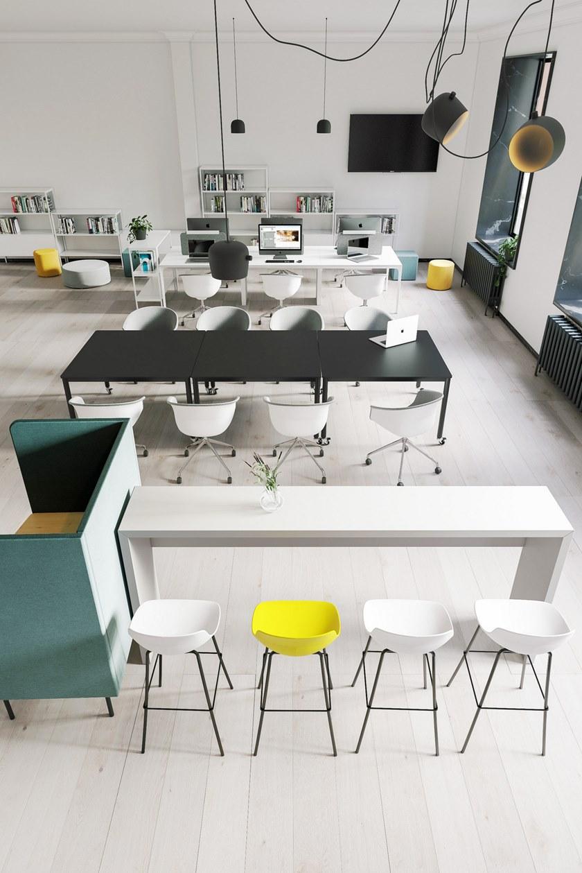 Grado Design Прямоугольный стол со стальными колесами и столешницей из МДФ Pipe Pip-tb-01 - Вид №4