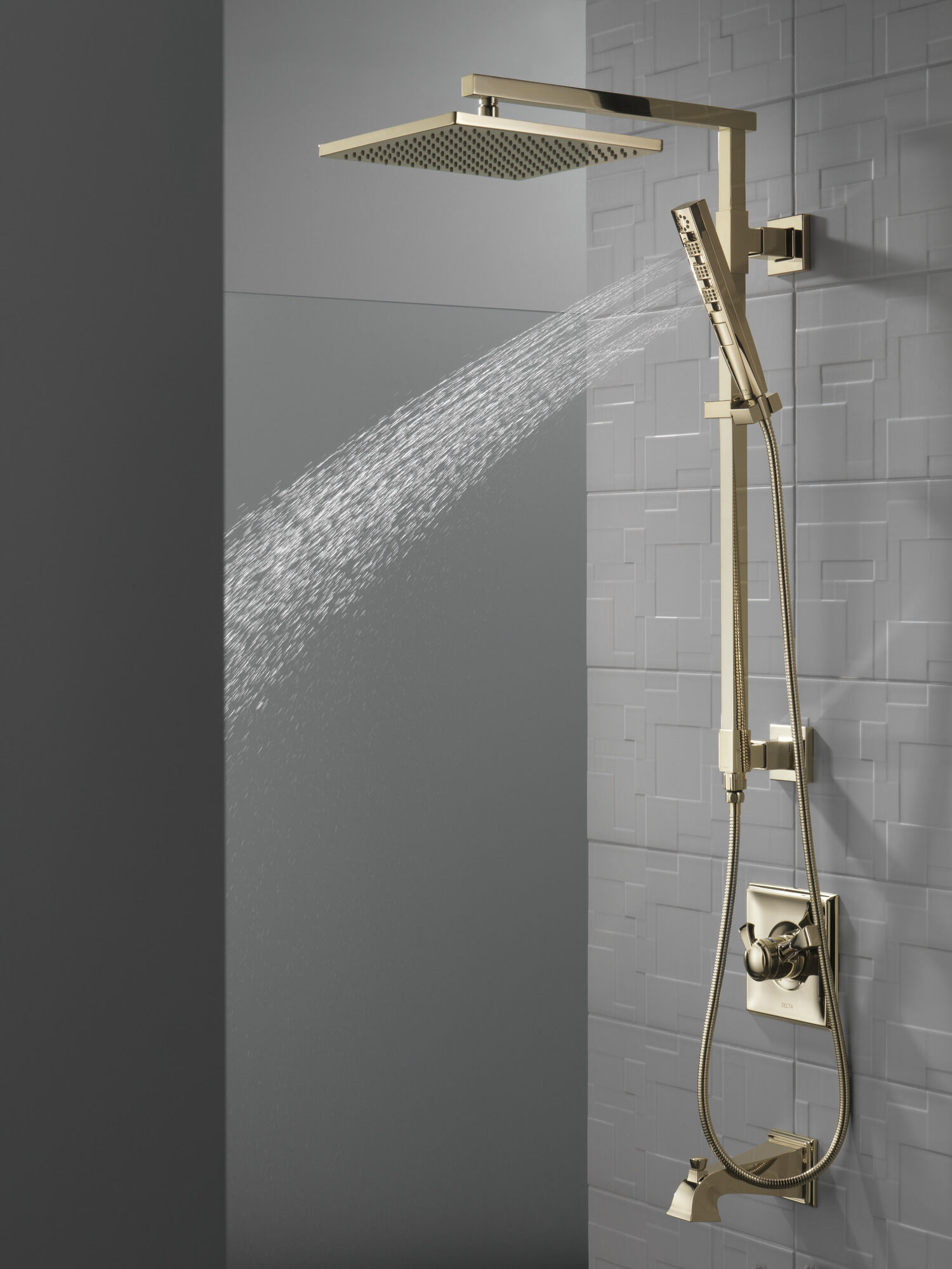 59140-PN-PK H2Okinetic® Ручной душ с 4 режимами Delta Faucet Universal Showering Полированный никель  - Вид №1