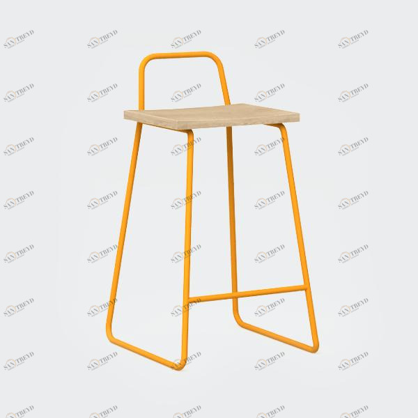 Барный стул с деревянным сиденьем оранжевый Bauhaus WOODI  00-3966240 Оранжевый 