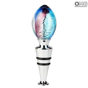 1984 ORIGINALMURANOGLASS Бутылочная пробка +коробочка - муранское стекло и серебро  см