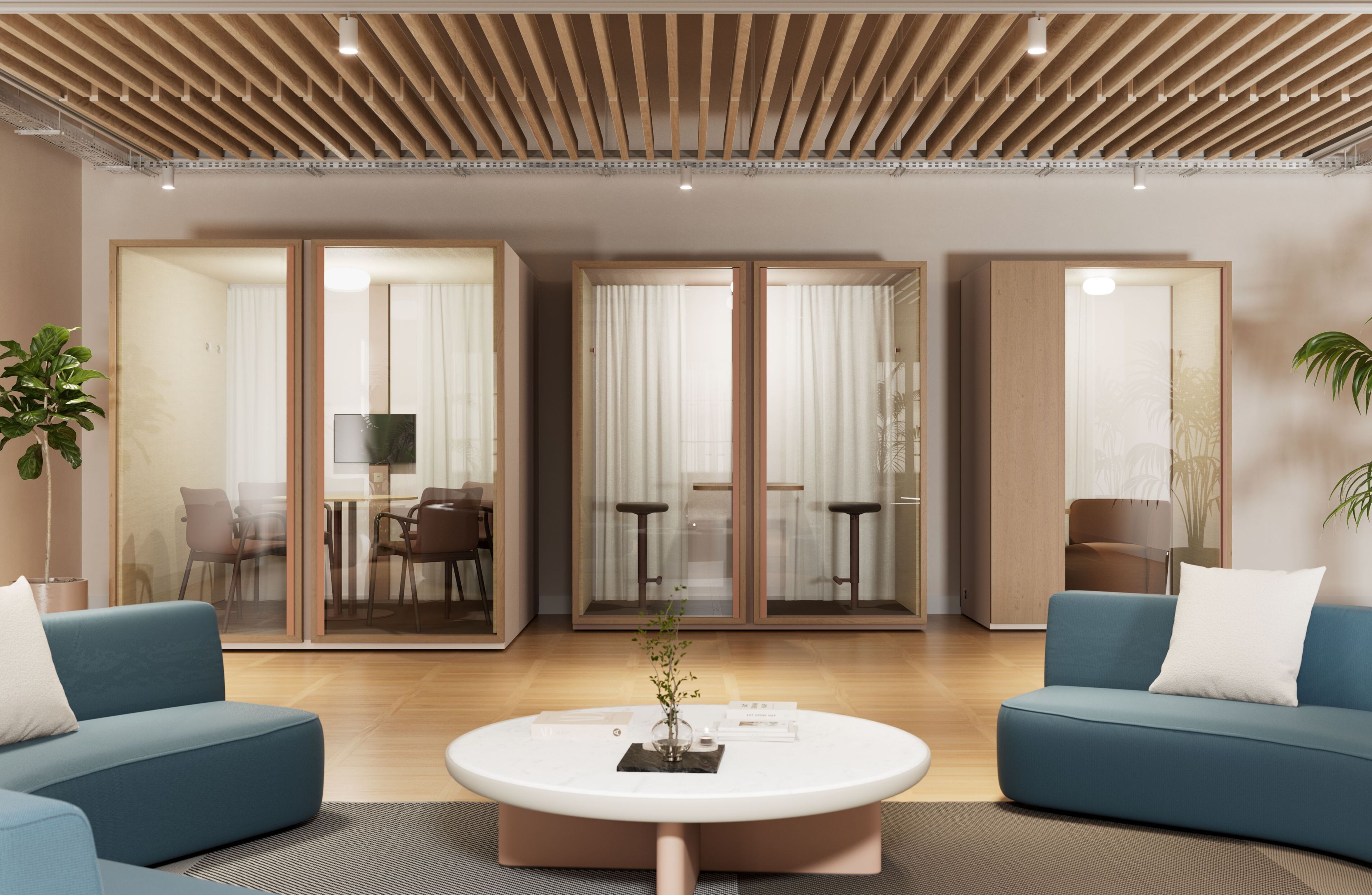 Акустическая офисная кабина со встроенным освещением Kettal Kall ARCH-00087556 - Вид №2