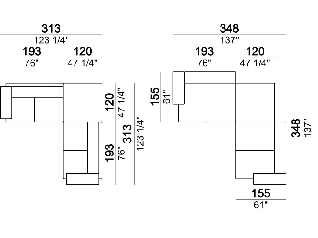 Секционный диван из ткани Arketipo ARCH-00144959 - Вид №21