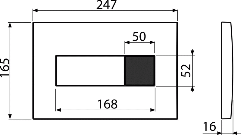 Сенсорная кнопка управления для скрытых систем инсталляции, белый (подключение к сети) ALCAPLAST M370S - Вид №2