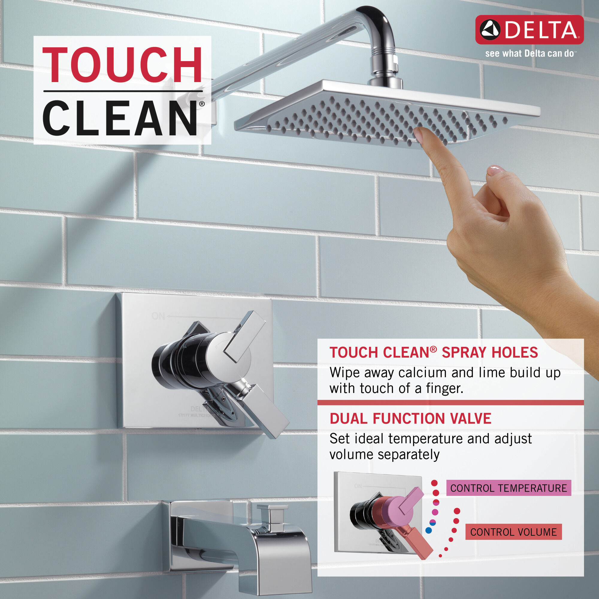 T17453 Для ванны и душа Monitor® 17 Series Delta Faucet Vero Хром - Вид №3