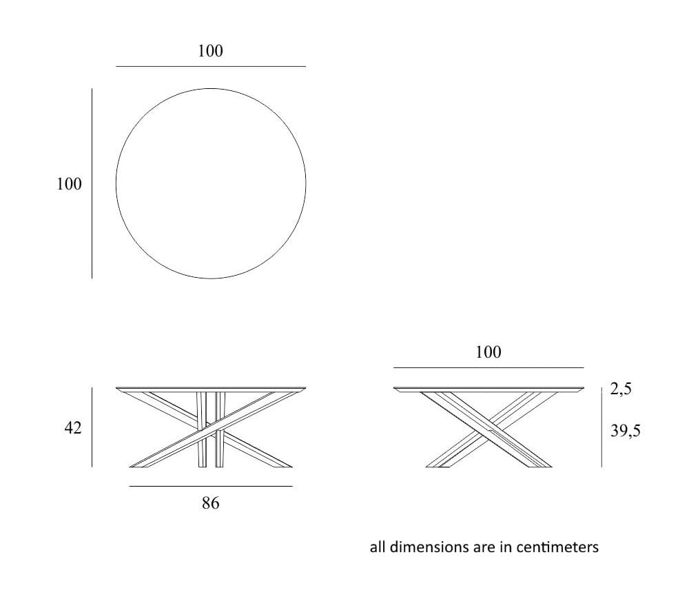 Круглый журнальный столик из дуба Ethnicraft Mikado ARCH-00063420 - Вид №4