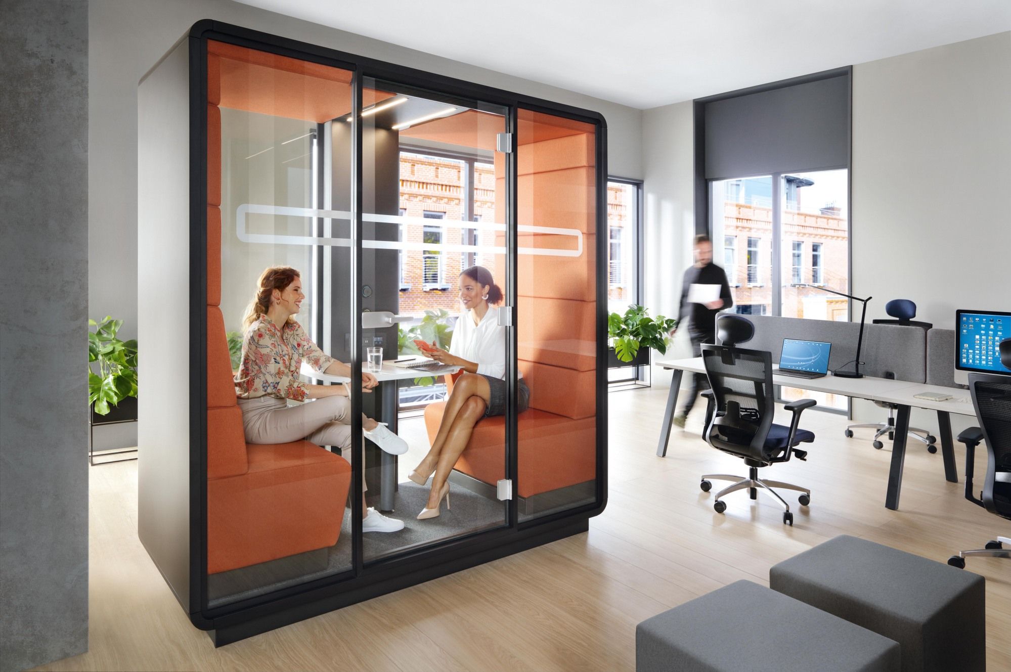 Многосторонняя акустическая офисная кабина со встроенным освещением Mikomax Smart Office Hushoffice ARCH-00086277 - Вид №11