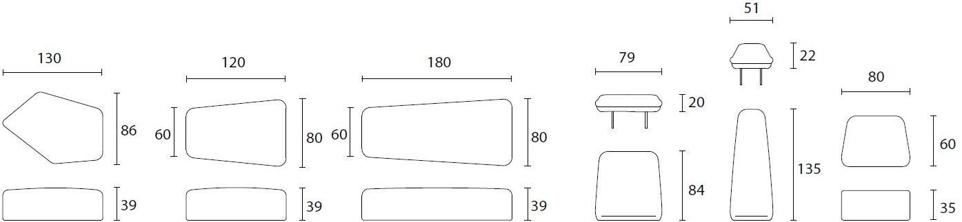 Casamania & Horm Модульный модульный диван со съемным чехлом из ткани или кожи sun-id-1381210 - Вид №10