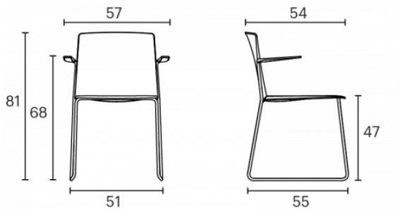 ENEA Тканевый стул на санках с подлокотниками Ema sun-id-1354079 - Вид №6