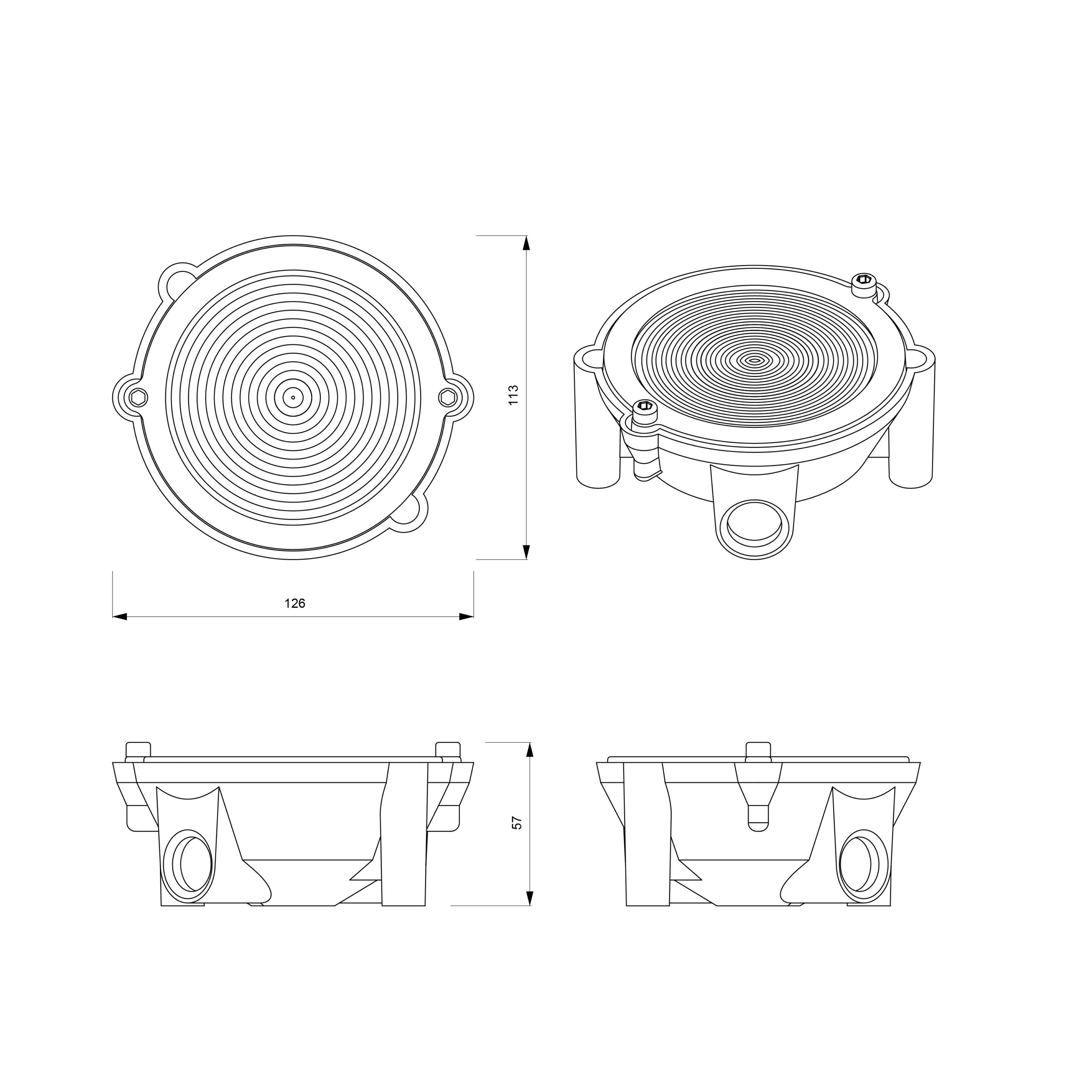 Окрашенный алюминиевый потолочный светильник Genuit Corten ARCH-00052840 - Вид №5