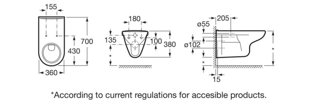 Фарфоровый туалет Roca ACCESS ARCH-00061017 - Вид №2