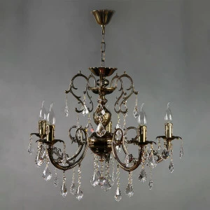 Подвесная люстра Ambiente Alicante 8888/5 PB Leaf Crystal AMBIENTE ДИЗАЙНЕРСКИЕ, ALICANTE 181577 Бронза