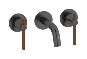 Настенный смеситель для раковины с автоматическим сливом