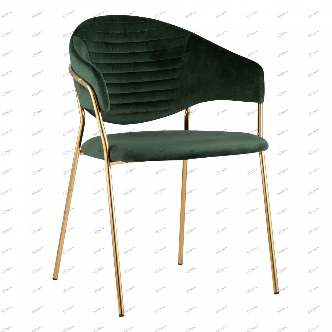 Стул с подлокотниками зеленый вельветовый "Эвита" STOOL GROUP ДИЗАЙНЕРСКИЕ, ИНТЕРЬЕРНЫЕ 00-3881850 Зеленый 