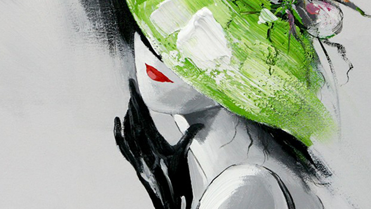 Картина на холсте 100х100 см "Сеньора кон-сомбреро-Верде" EVENHOME КАРТИНЫ МАСЛОМ 129851 Бежевый;зеленый;серый;черный;разноцветный  - Вид №1