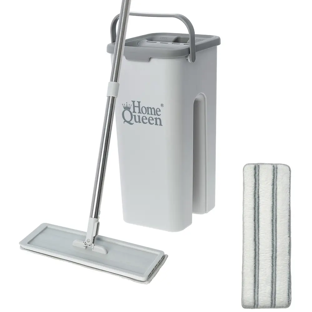 HOMEQUEEN Швабра с ведром для отжима - сухая уборка без контакта с водой 86584158 STLM-1402692