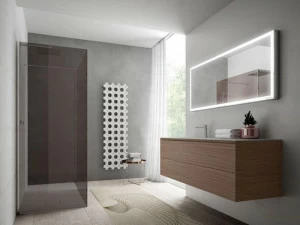 Ideagroup Подвесная тумба под умывальник из дерева с зеркалом Cubik