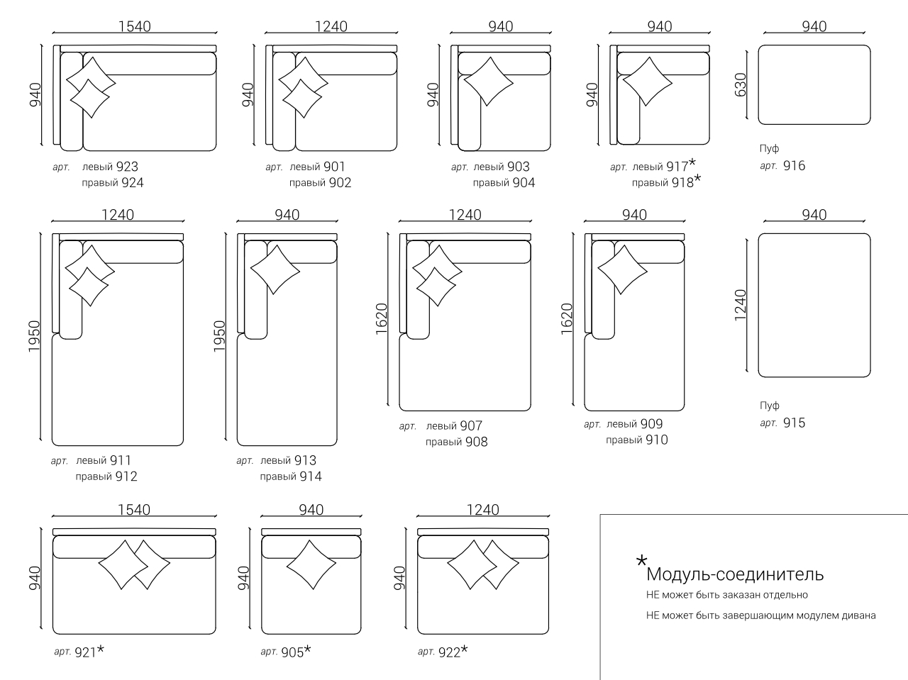 Диван Case угловой голубой THE IDEA ДИЗАЙНЕРСКИЕ 210531 Голубой  - Вид №11