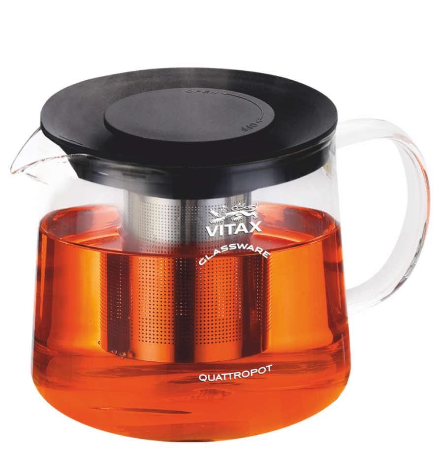 VX-3308 Заварочный чайник / bodiam. изготовлен из особо прочного, боросиликатного термостойкого стекла, позволяющего использовать колбу на газовых и электрических плитах. легкосъёмная крышка из пищевого пластика. контейне-фильтр из нержавеющей стали 18/10 Santreyd 