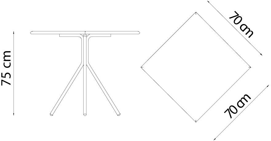 Vermobil Квадратный садовый стол из оцинкованной стали Rick Rk7070 - rk8080 - Вид №2