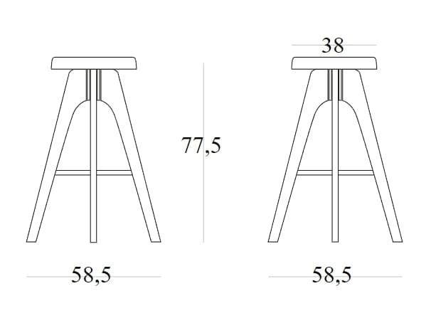 Высокий деревянный стул с мягким сиденьем SIPA Tommy ARCH-00124539 - Вид №1