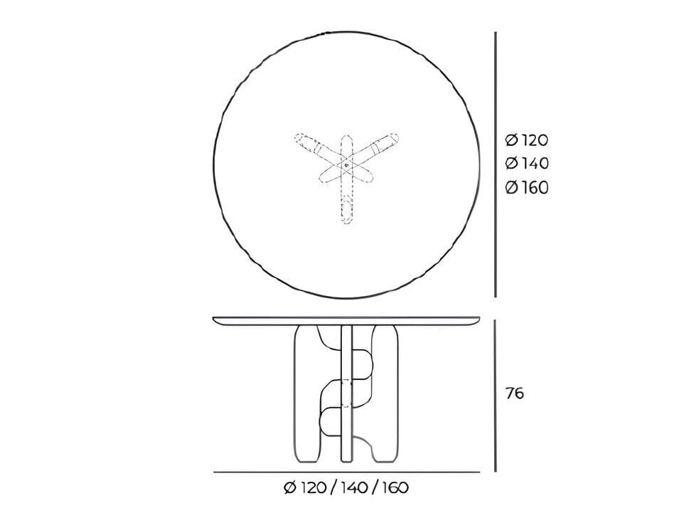 Круглый стол с твердой деревянной основой Pacini & Cappellini Clifford ARCH-00100263 - Вид №4