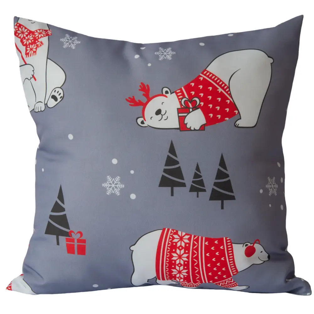 Подушка Seasons Белые медведи 40x40 см цвет серо-синий 85435159 STLM-2043259  - Вид №1