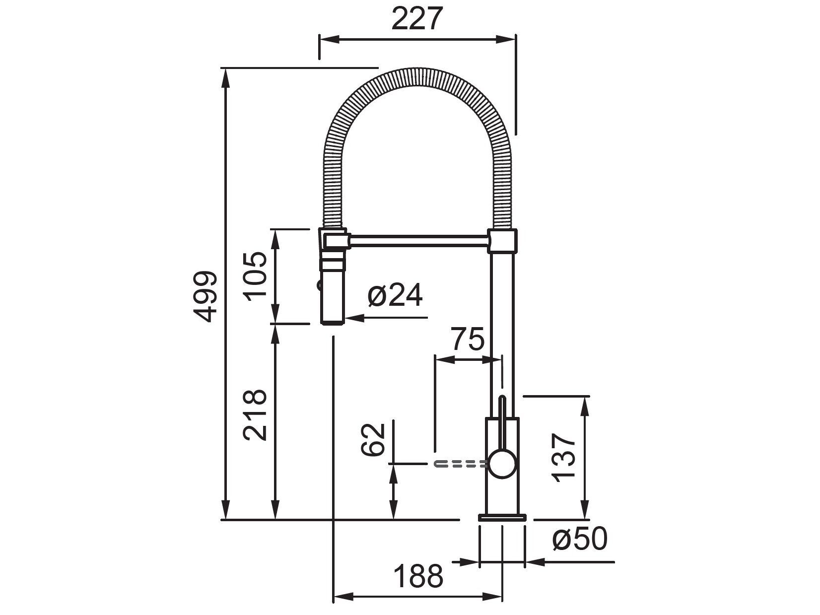 Однорычажный смеситель для кухни с ручным душем Elleci Elite Kitchen ARCH-00079660 - Вид №2