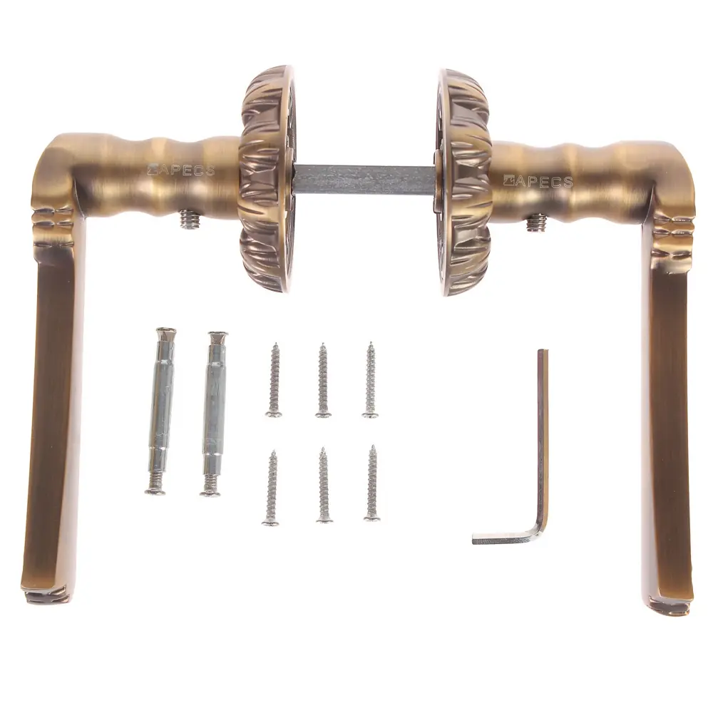 Ручки дверные на розетке Apecs H-2411-Z-AN, цвет античная бронза ARMEX STLM-2093485 - Вид №2