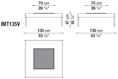 B&B Italia Квадратный тканевый журнальный столик с подносом Mirto indoor Imt135v - Вид №1