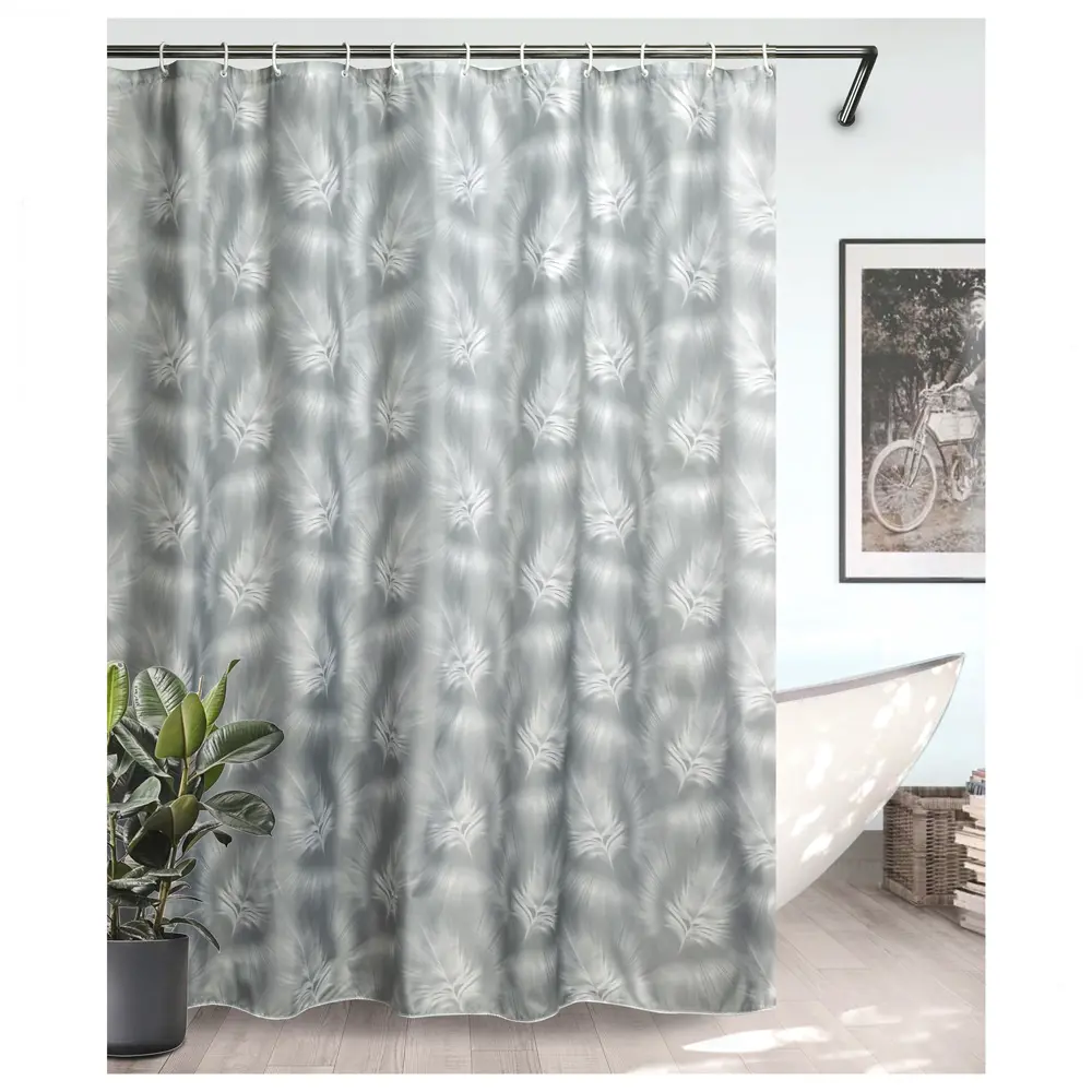 BATH PLUS Штора для душа с перьями 180x180 см серый 89380461 STLM-1564849