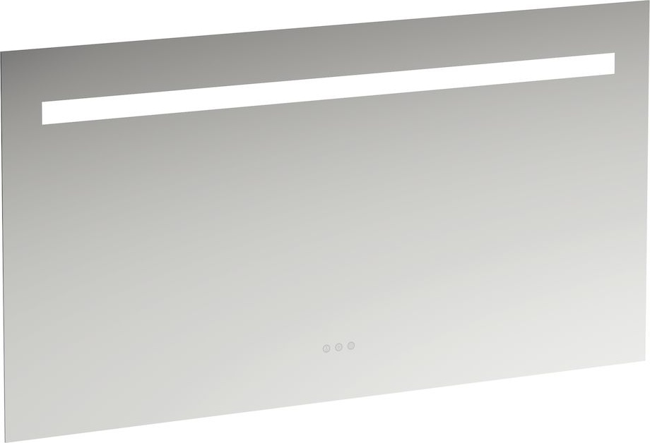 H4476839501441 Зеркало, 1300 мм, с встроенной горизонтальной LED подсветкой и естественным светом, три сенсорных выключателя (вкл/выкл/затемнение/изменение цветовой температуры 2700–6000 K), алюминиевый каркас, IP44 LAUFEN PRO