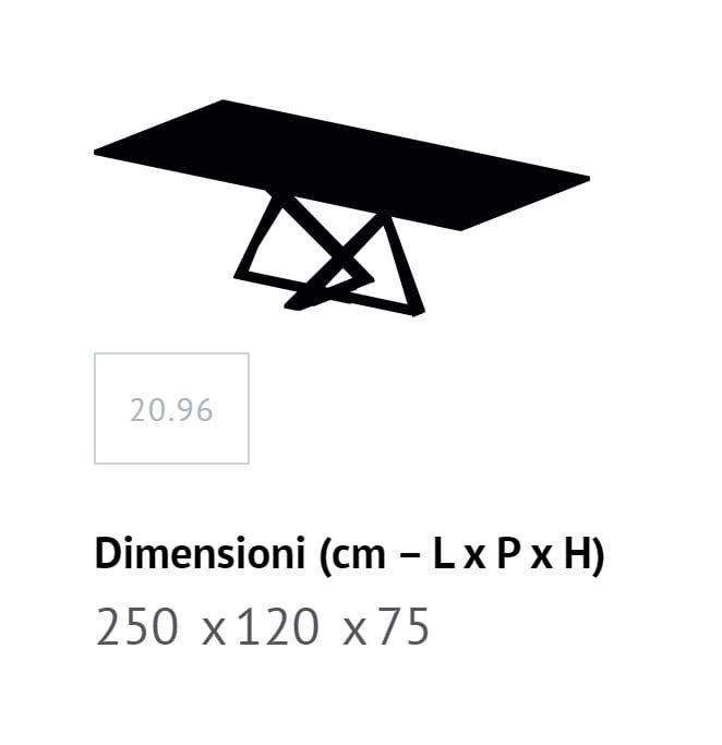 Прямоугольный обеденный стол из стали и дерева Bontempi Casa Millennium ARCH-00040042 - Вид №20