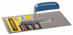 Гладилка нержавеющая 130х280мм зуб 8х8 серия PROFI с деревянной ручкой Stayer