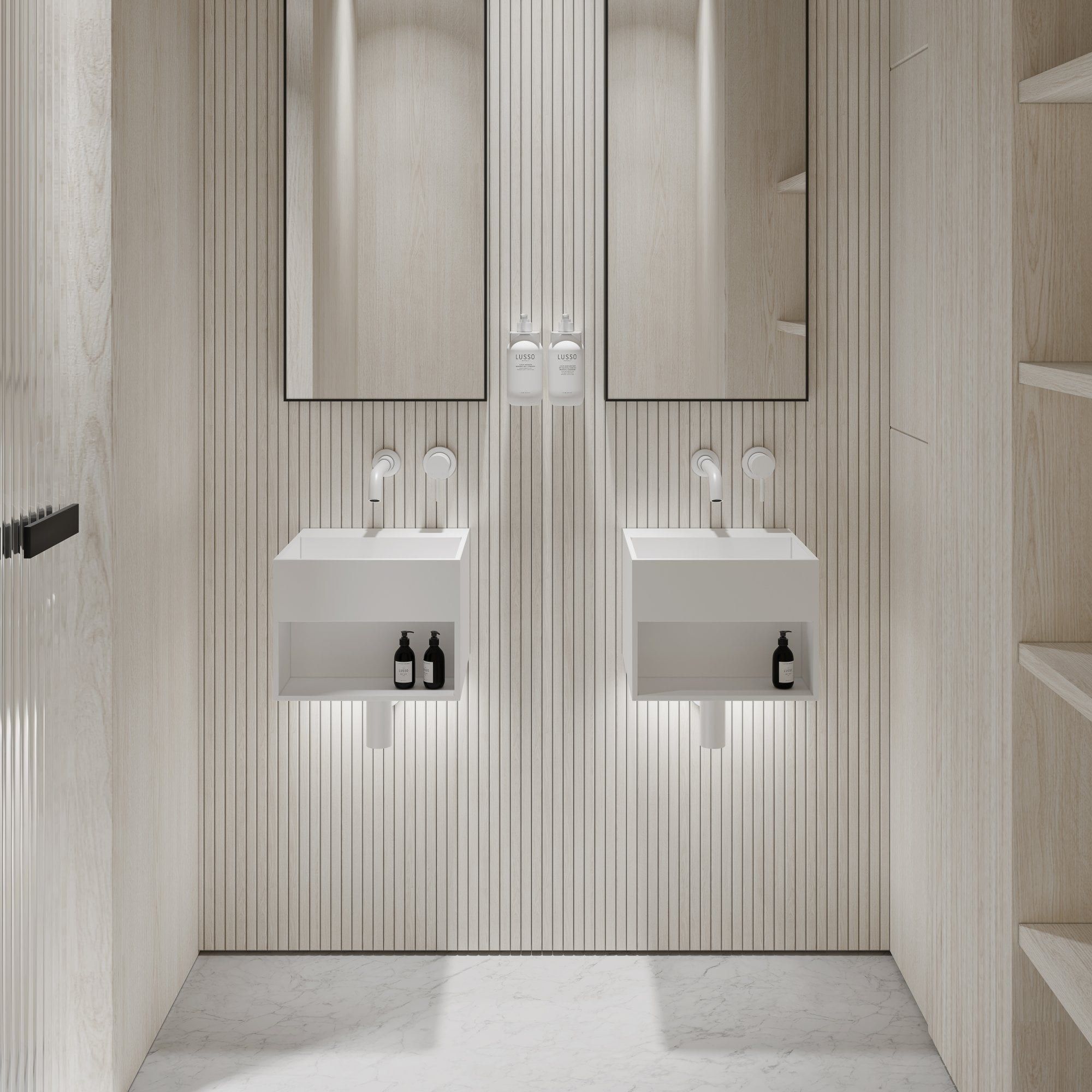 Прямоугольный подвесной умывальник из смолы LUSSO Ethos ARCH-00060965 - Вид №9