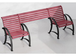 Оцинкованная стальная скамья со спинкой