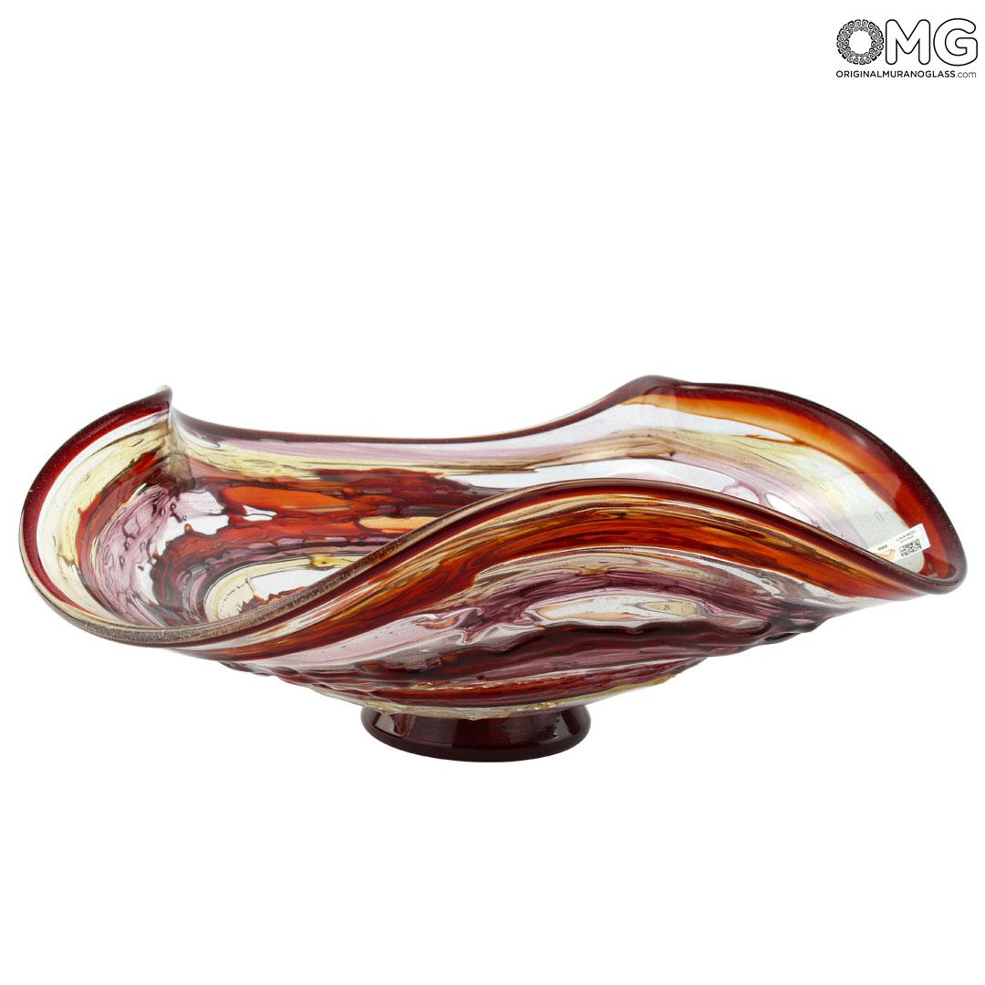 362 ORIGINALMURANOGLASS Декоративная чаша Kyros - красно-черная 26 см  - Вид №1
