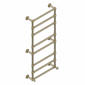 A57-TWK8H1 Полотенцесушитель Традиционный рифленый, 8 перекладин, 623 мм x 1323 мм, водяной, с 1 декоративной крестовой рукояткой Thg-paris Tradition Бронза