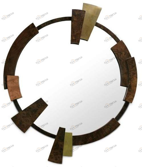 BRABBU Зеркало настенное круглое в раме sun-id-1407737