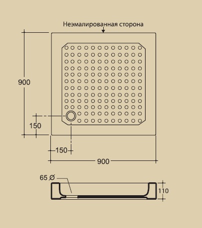 Поддон душевой MIGLIORE 90 x 90 см, ML.PDQ-28.070.BI  - Вид №1