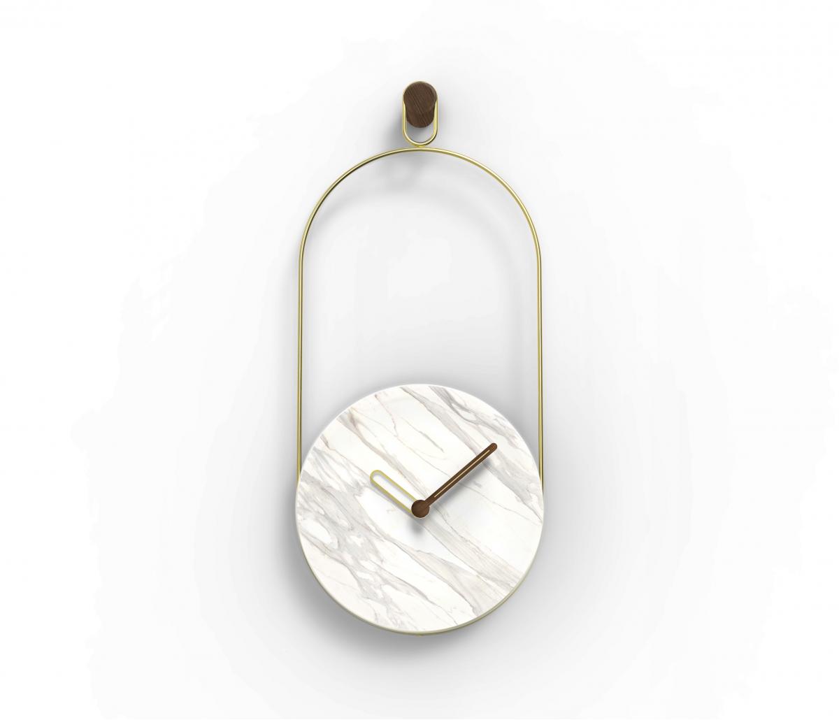 095640 Часы мрамор Calacatta Gold - латунь Nomon Eslabon 