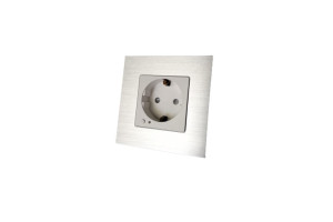 18351787 Умная розетка W2-034, WiFi аллюминий, белая 046 Bingoelec