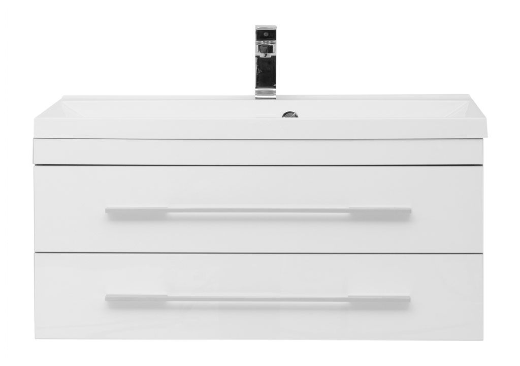 Тумба с раковиной Aquanet Верона NEW 90 белый (подвесная 2 ящика) 0017233500204119 - Вид №2