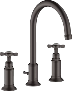 16513340 Смеситель для раковины 180 на 3 отверстия с поперечными ручками и сливным гарнитуром AXOR MONTREUX