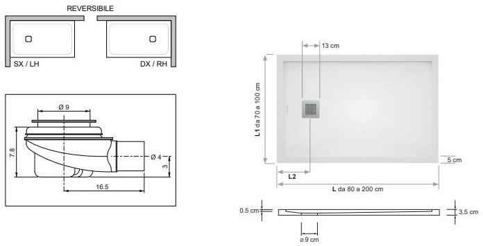 Gruppo Geromin Прямоугольный поддон из нескользящей пластмассы Forma sun-id-1425051 - Вид №2