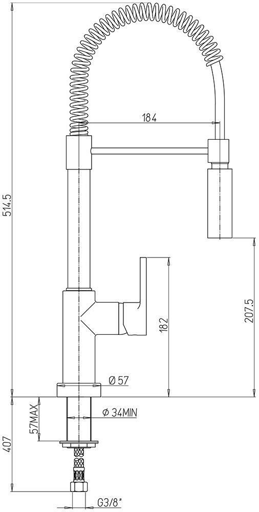 Paini Arena 92CR557LLPEKM смеситель для кухни - Вид №1