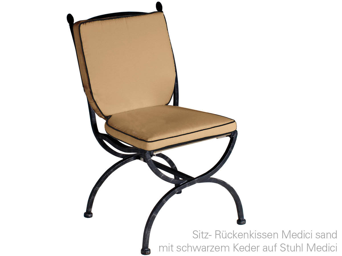 10.00.0784 Стул Медичи / сиденье кресла / подушка спинки песок ж. Черный. Трубопровод Mbm Medici
