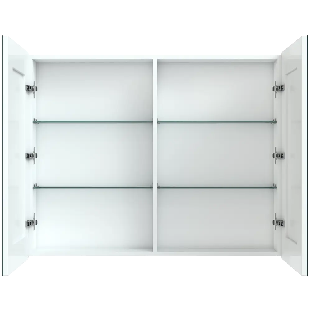 Шкаф для ванной зеркальный подвесной Vigo Look с подсветкой 100х80 см цвет белый STLM-2182320 - Вид №2