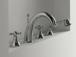 ZAZZERI Комплект для ванны с ручным душем на 4 отверстия Mille