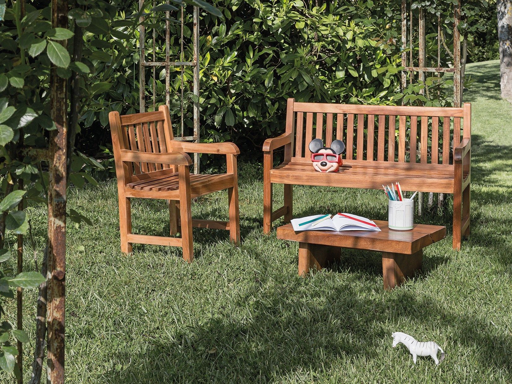 Стул для сада из тикового дерева с подлокотниками Il Giardino di Legno ARCH-00044239 - Вид №1